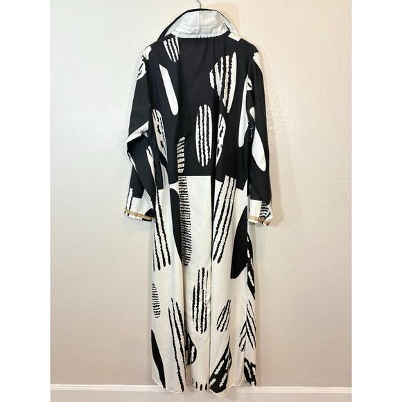 MONOCHROMATIC Maxi Dress Tall Sz XL Eclectic Artsy African Maximalist Resort - Picture 2 of 8